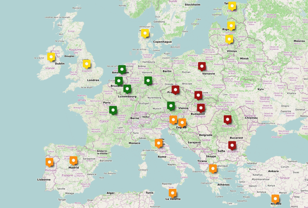Mappa dei mini farm in Europa, fonte progetto ROMI.